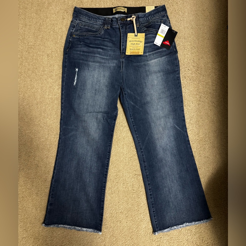 Democracy Women's High Rise Dark Blue Cropped Jeans